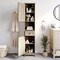 Flash Furniture Dune Farmhouse Freestanding Bathroom Linen Tower Cabinet w/Magnetic Close Doors, 2 Adjust Shelves FS-BATH-6-BR-GG - alternate 7